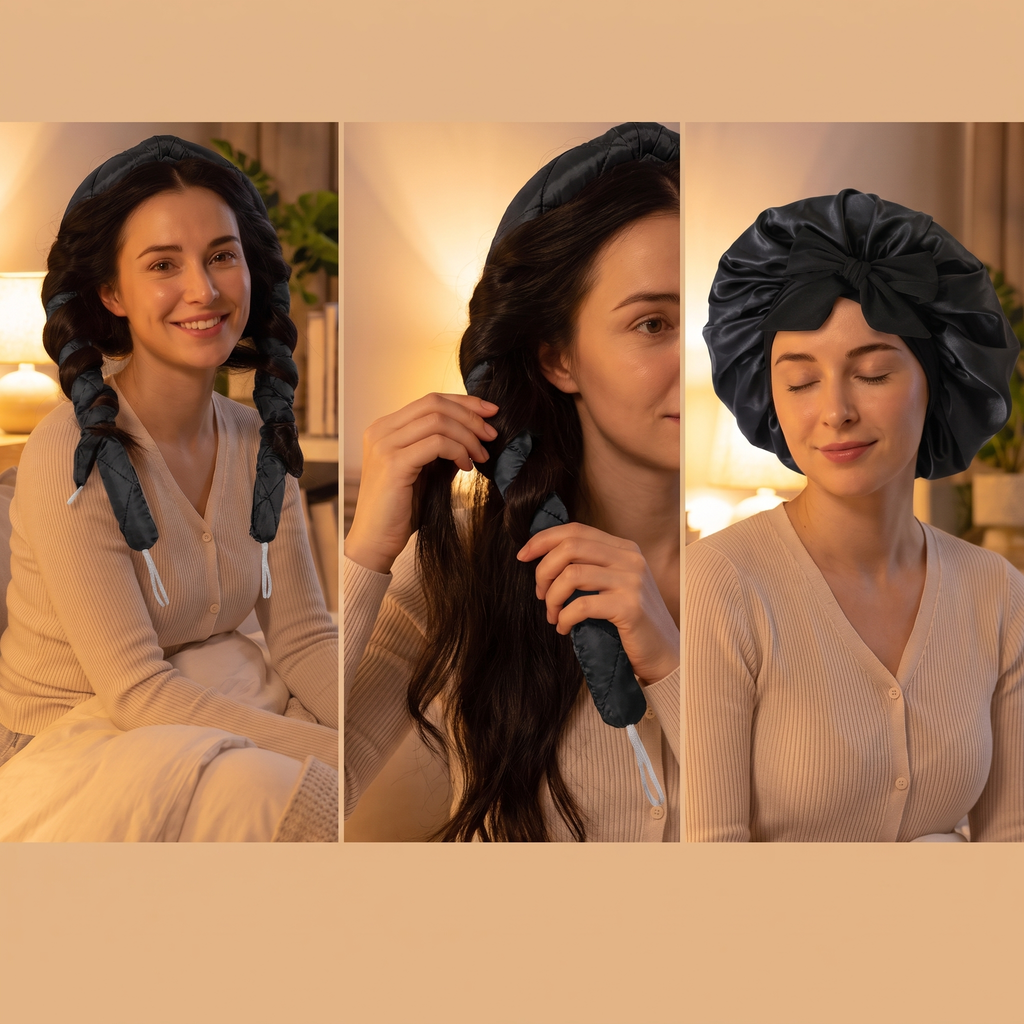 Kit Boucles Sans Chaleur – Bandeau boucleur + bonnet de nuit